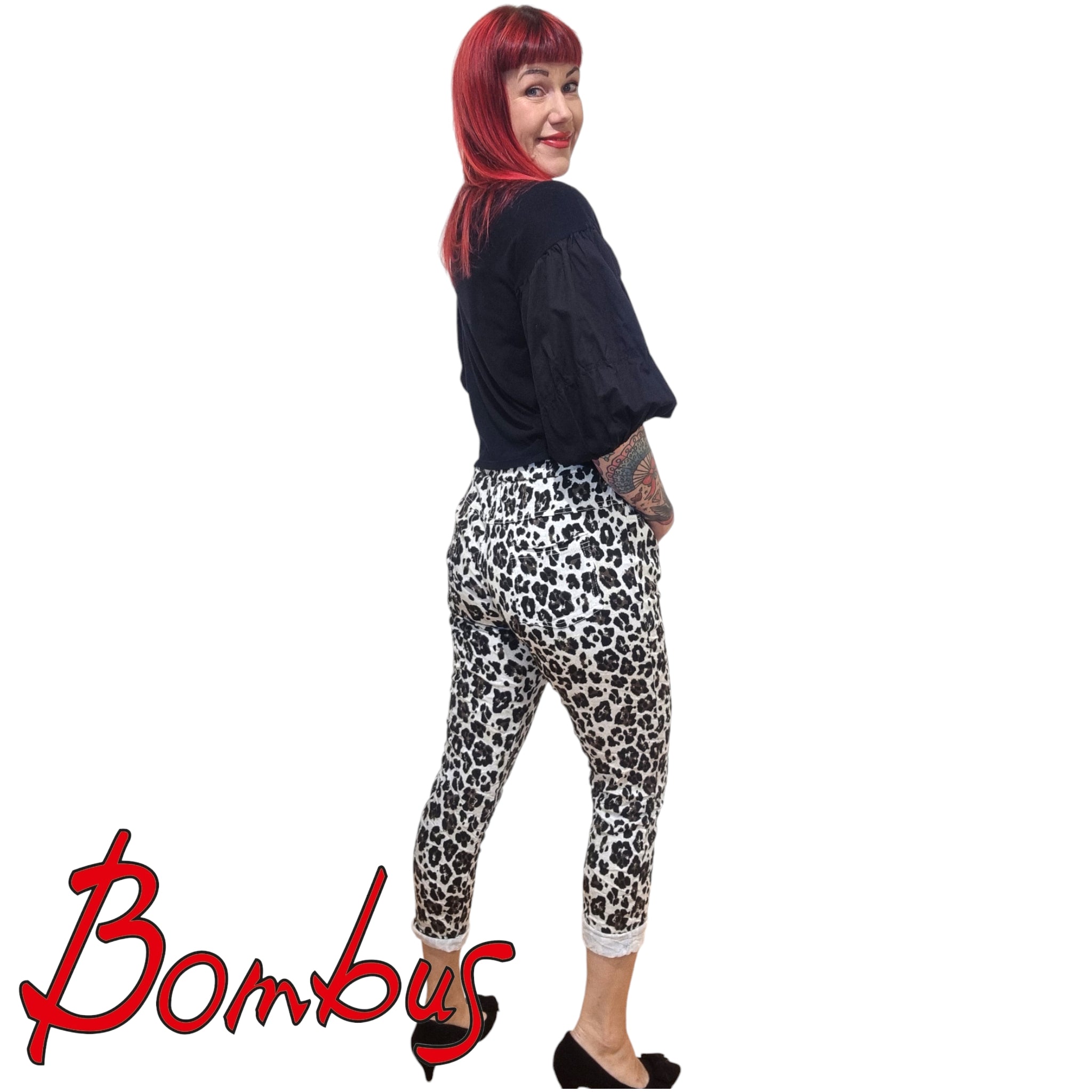 Housut, Gina Leopard Off White