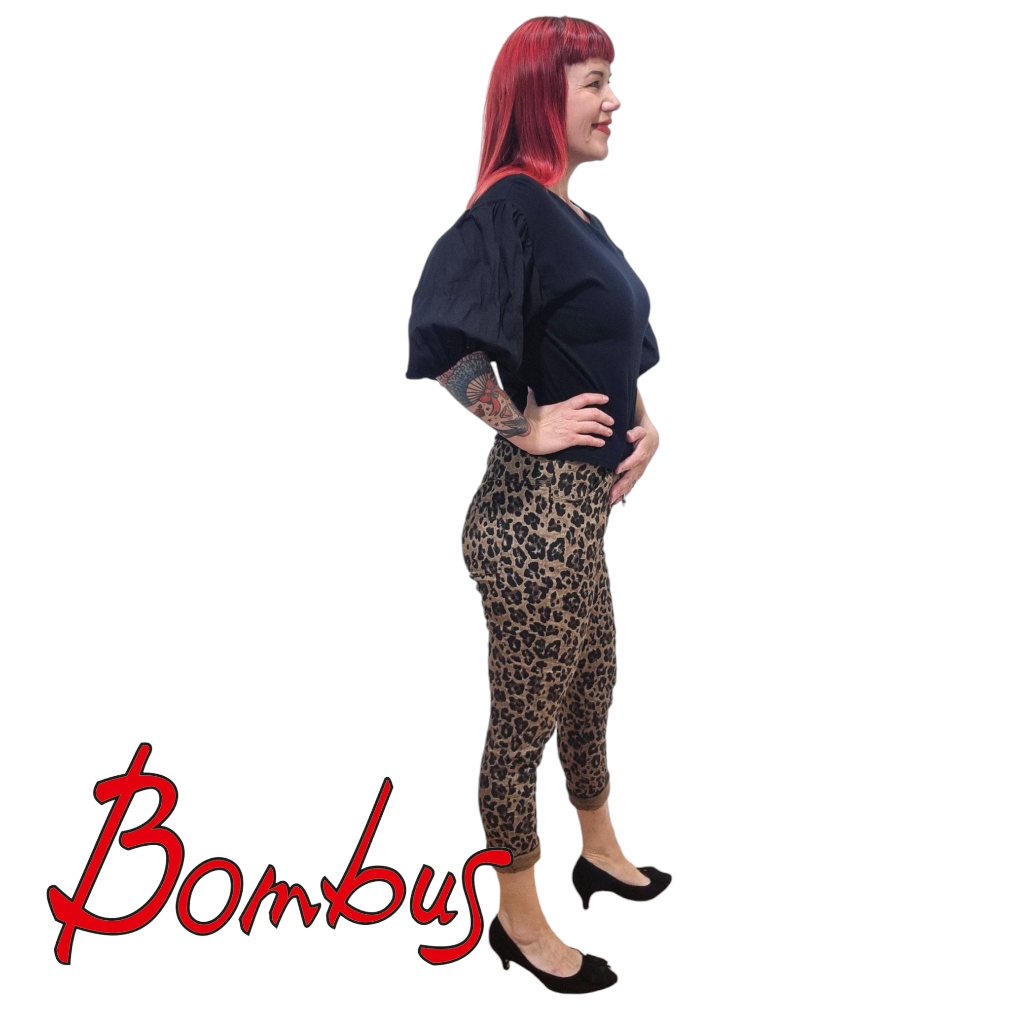 Housut, Gina Leopard Brown