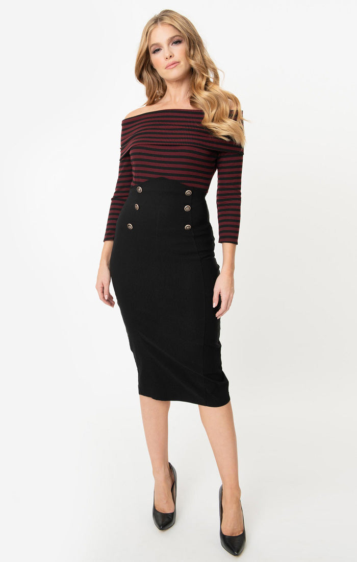 pencil skirt, Sierra Sailor Black