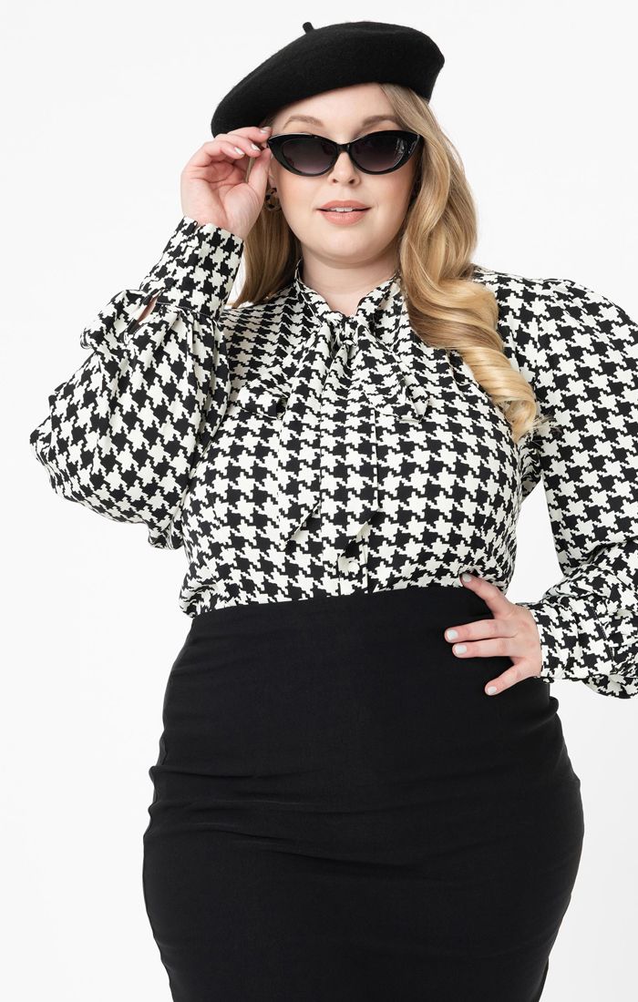 Paitapusero, Gwen Houndstooth Black & White