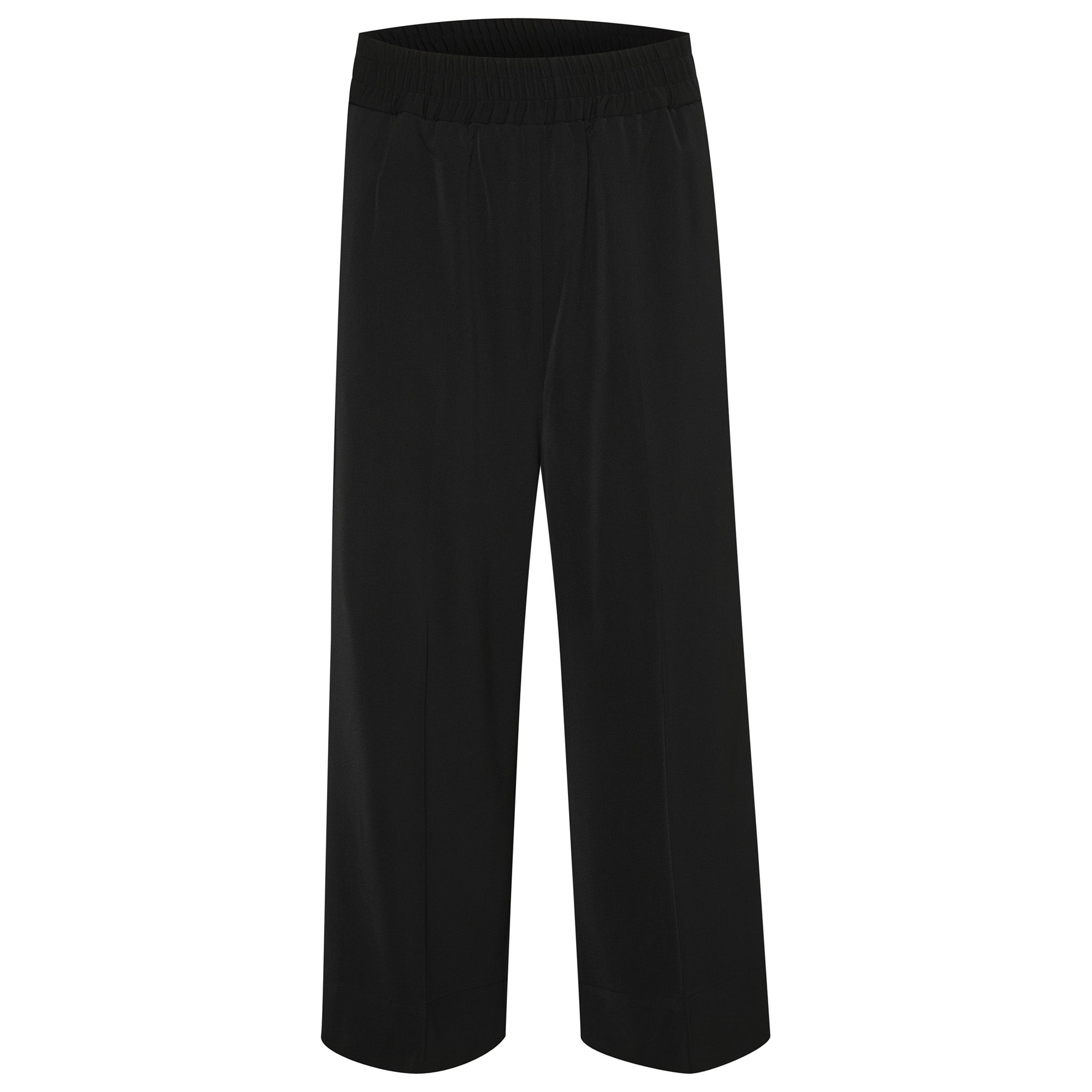 In Wear, naisten mustat, leveälahkeiset culotte housut. Etukuva.