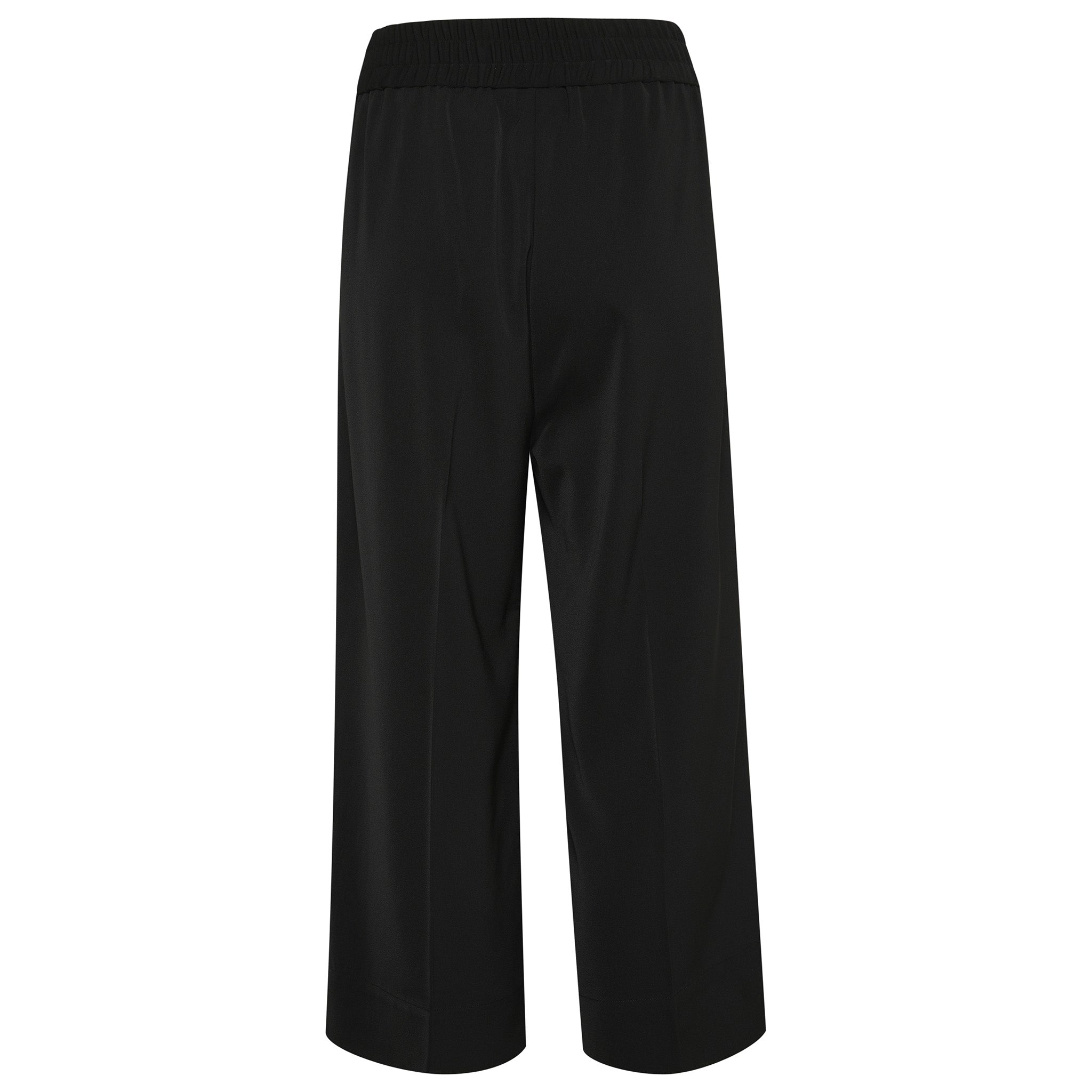 In Wear, naisten mustat, leveälahkeiset culotte housut. Takakuva.
