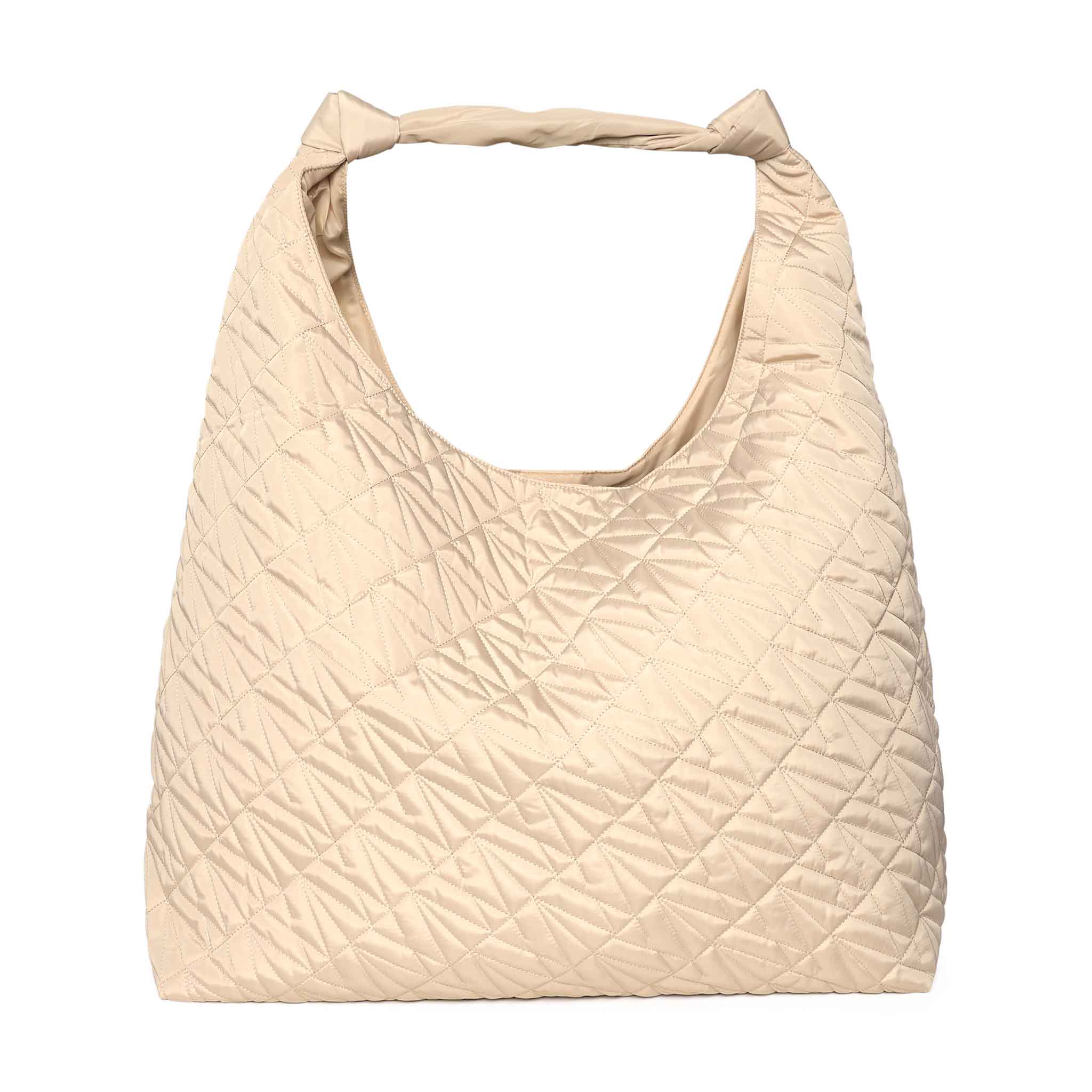 In Wear, beige tikkikankainen hobo-laukku. Etukuva 2.