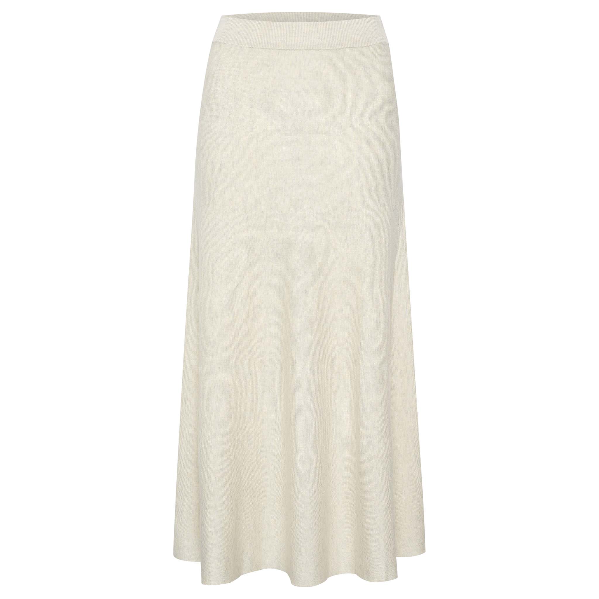 In Wear, A-linjainen neulehame. Väri meleerattu beige / vaalea pellava. Kuminauhavyötärö. Etukuva.