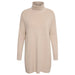 In Wear. Naisten beige, korkeakauluksinen neuletunika / tunikamekko. Etukuva.