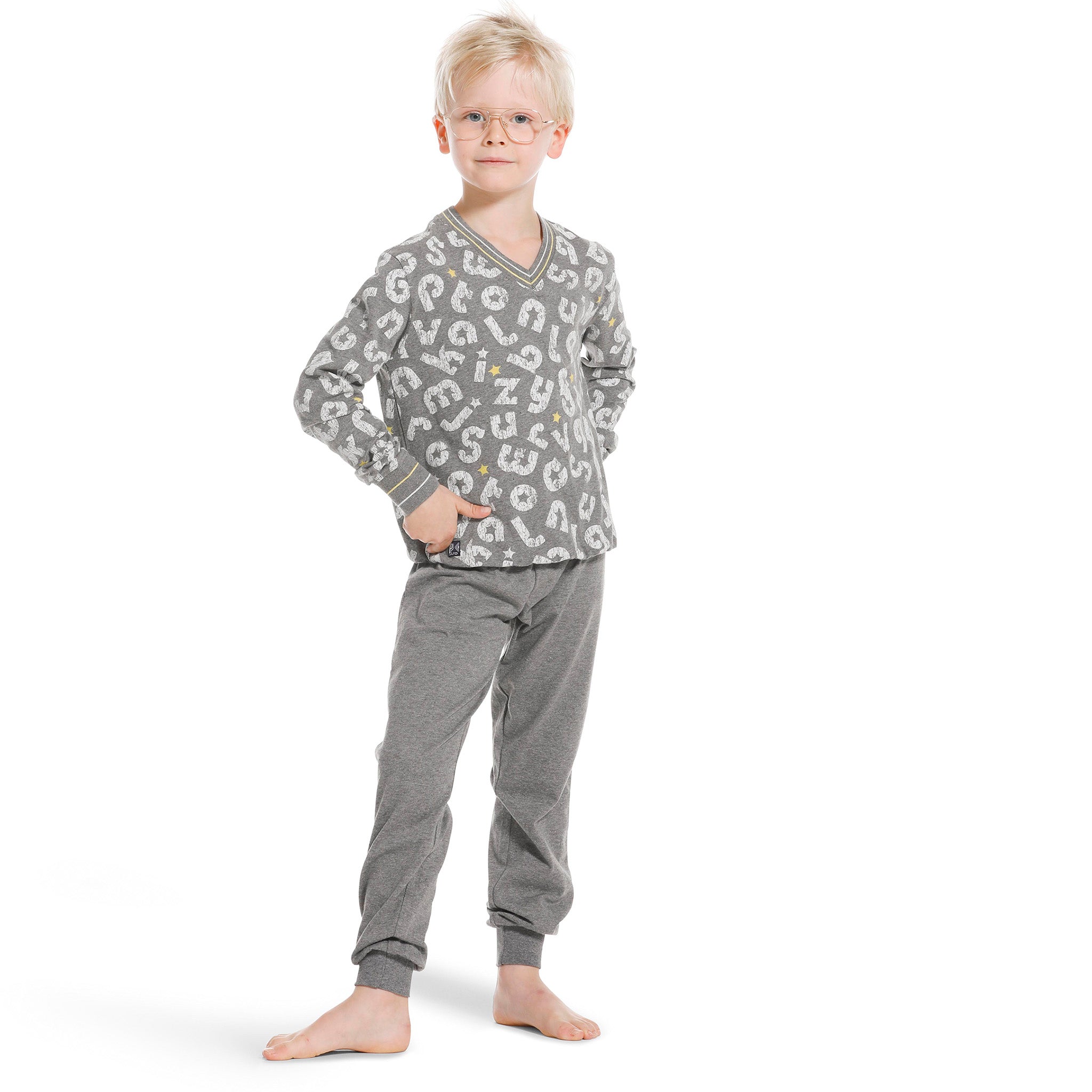 Lasten pyjama, Letters Grey
