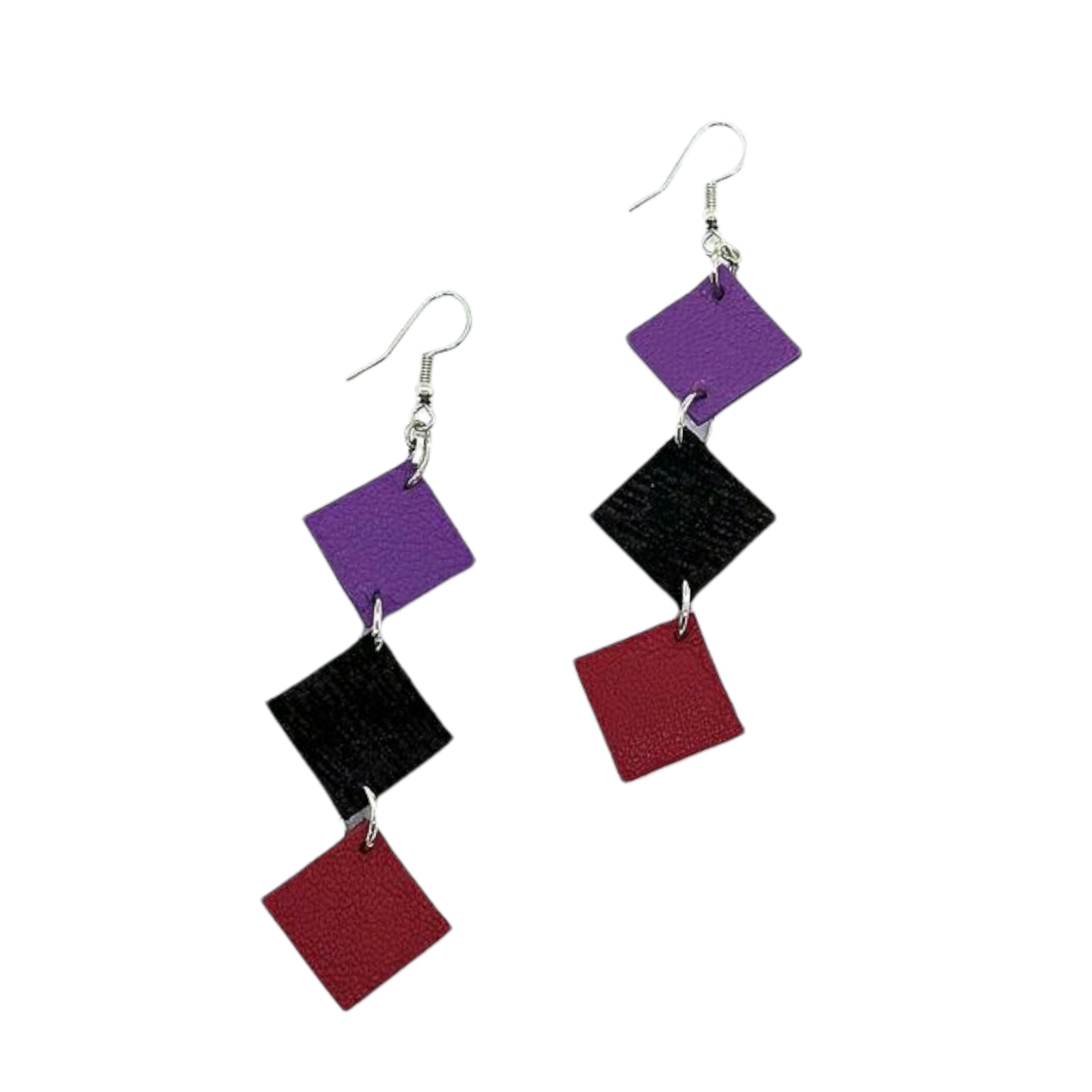 Earrings Blocked Red