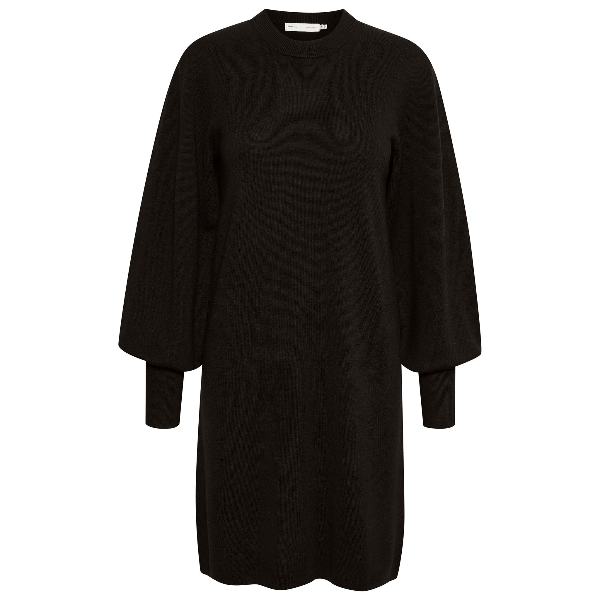 In Wear, musta, pitkähihainen neulemekko. Etukuva.