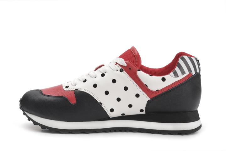 Lola Ramonan sneakerit, malli Serena Crusty. Punaista, mustaa, valkoista, pilkkuja. Sivukuva 2.