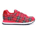 Lola Ramonan punaruudulliset sneakerit, malli: Serena Red Tartan. Sivukuva.