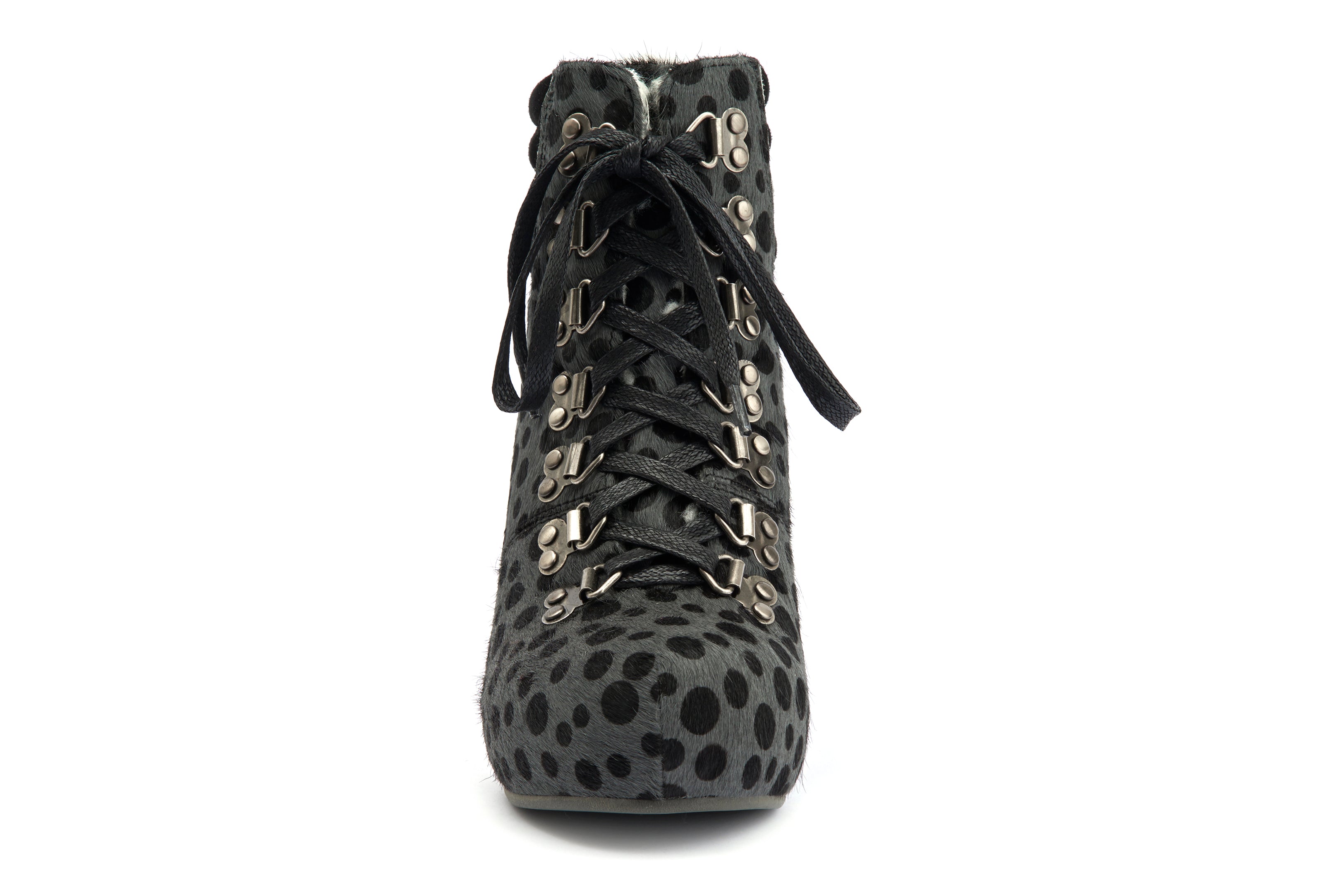 Ankle Boots Winter Platform Block Heels Angie P Hairy - Lola Ramona - Bombus