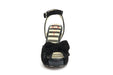 Sandals Platform Block High Heels Angie P Velvet Black - Lola Ramona - Bombus