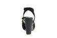 Sandals Platform Block High Heels Angie P Velvet Black - Lola Ramona - Bombus
