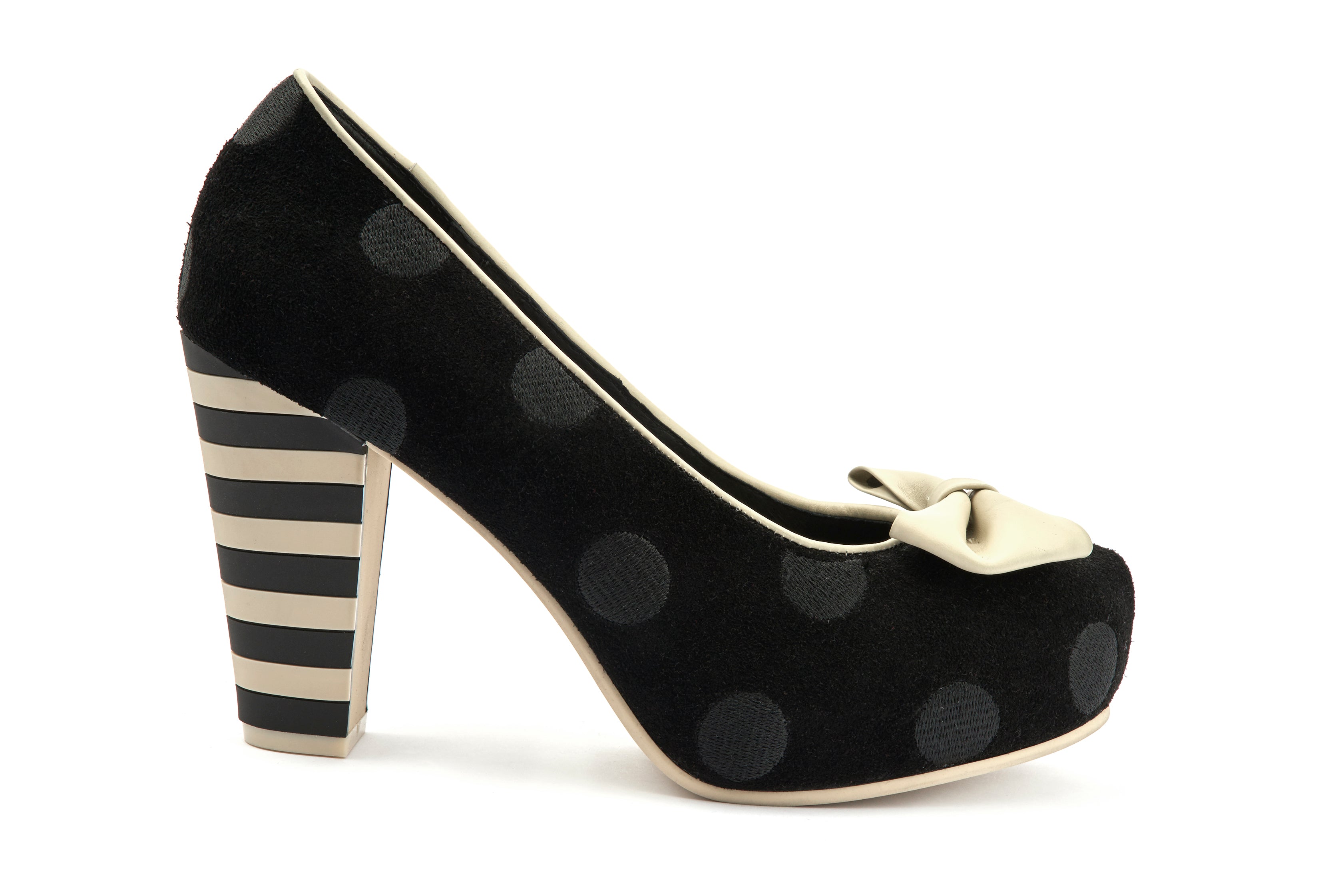 Pumps Platform Block High Heels Angie P Dots Black - Lola Ramona - Bombus