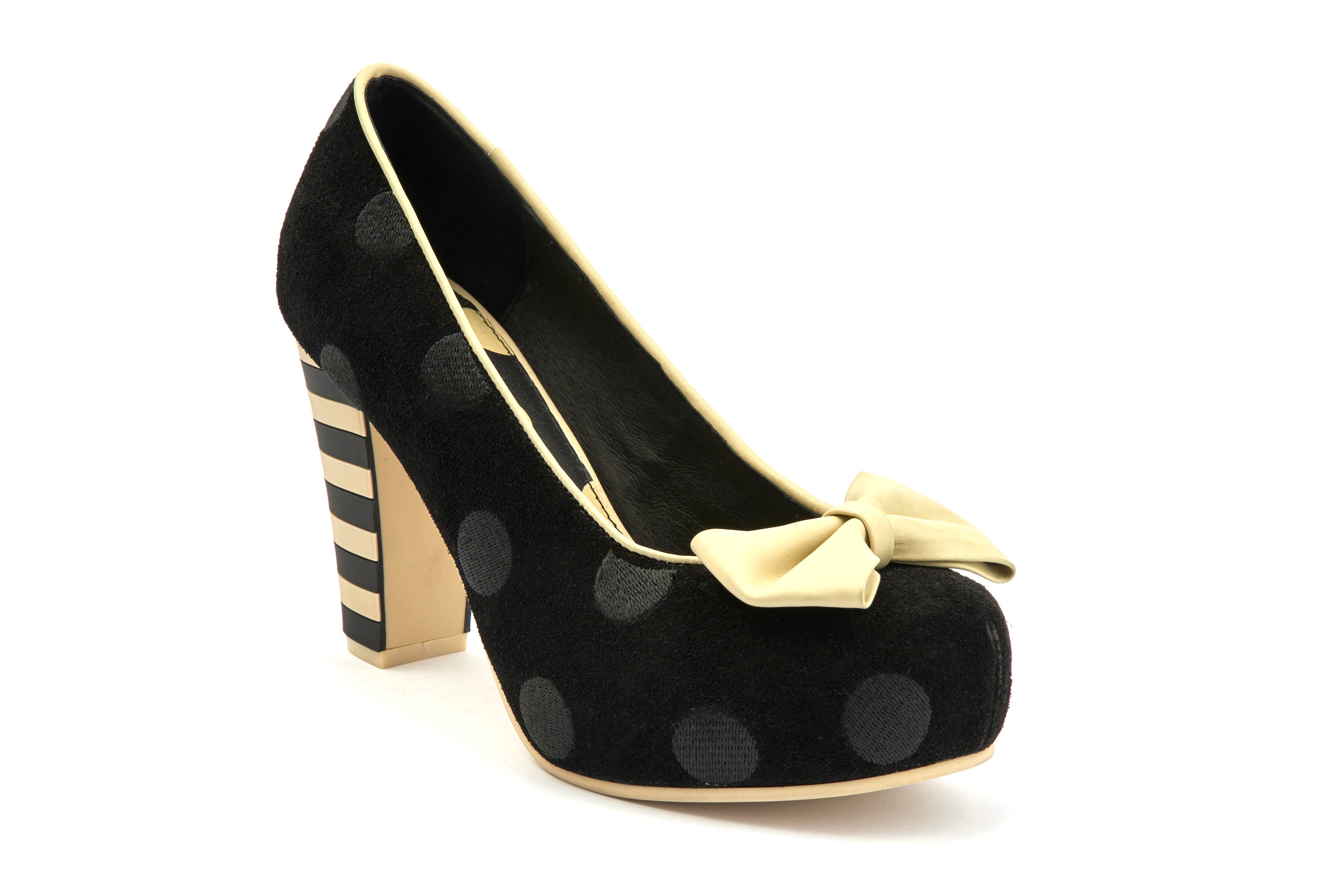 Pumps Platform Block High Heels Angie P Dots Black - Lola Ramona - Bombus