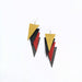 Earrings Quadruple Triangle Big Grey - RokrokInc. - Bombus