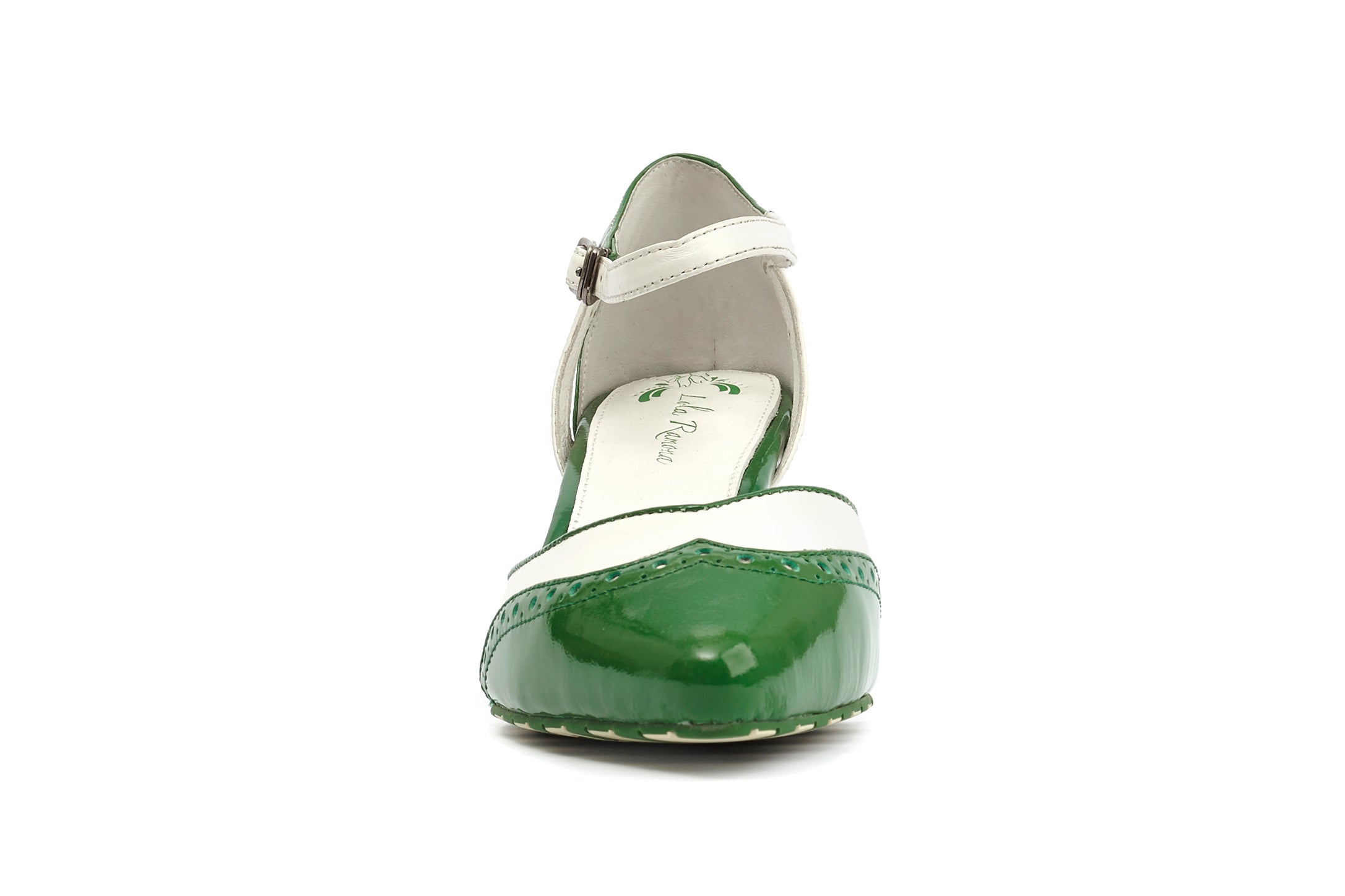 Pumps Pointed Toe Kitten Cream Green - Lola Ramona - Bombus