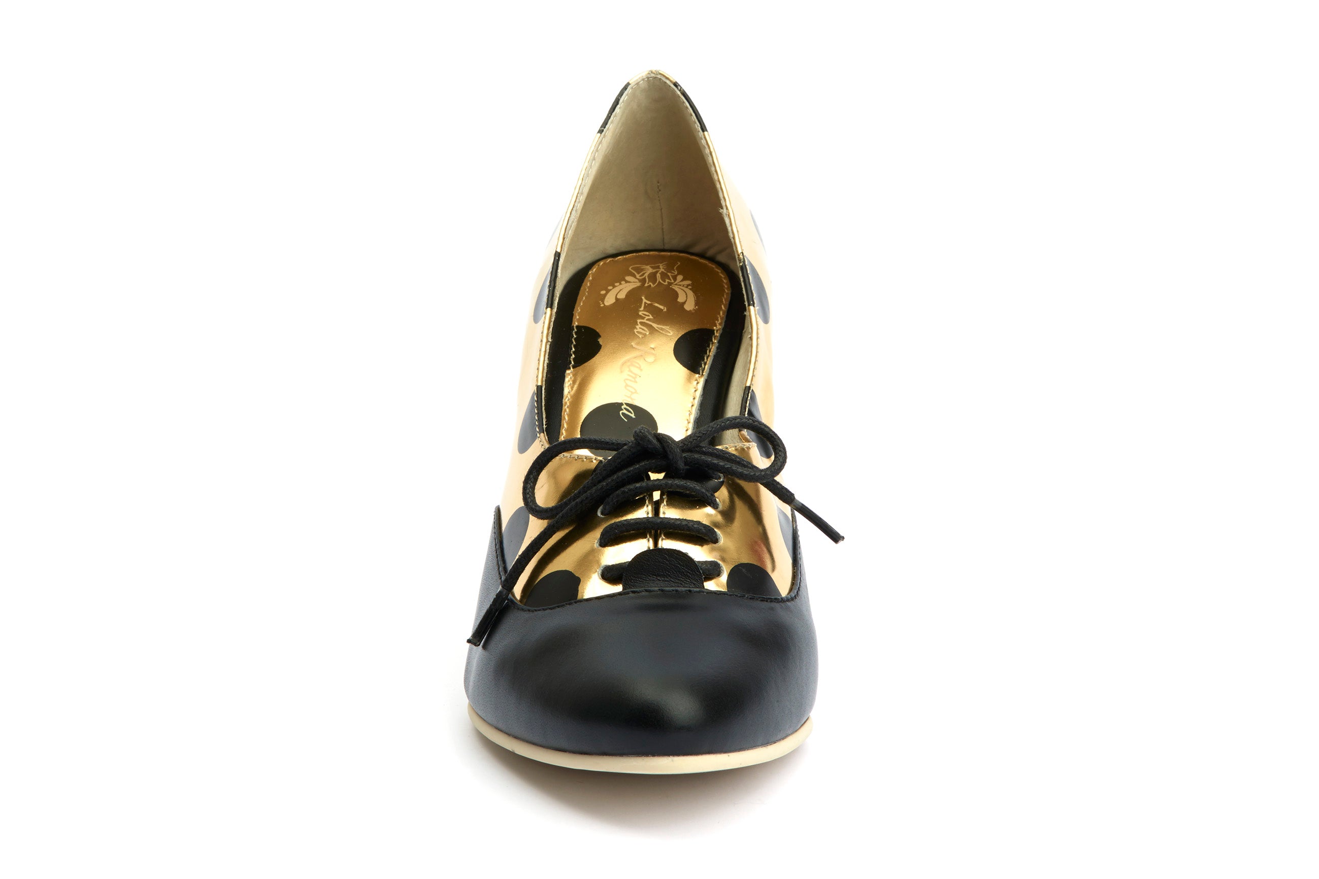 Pumps High Heels Stiletto Dots Gold - Lola Ramona - Bombus