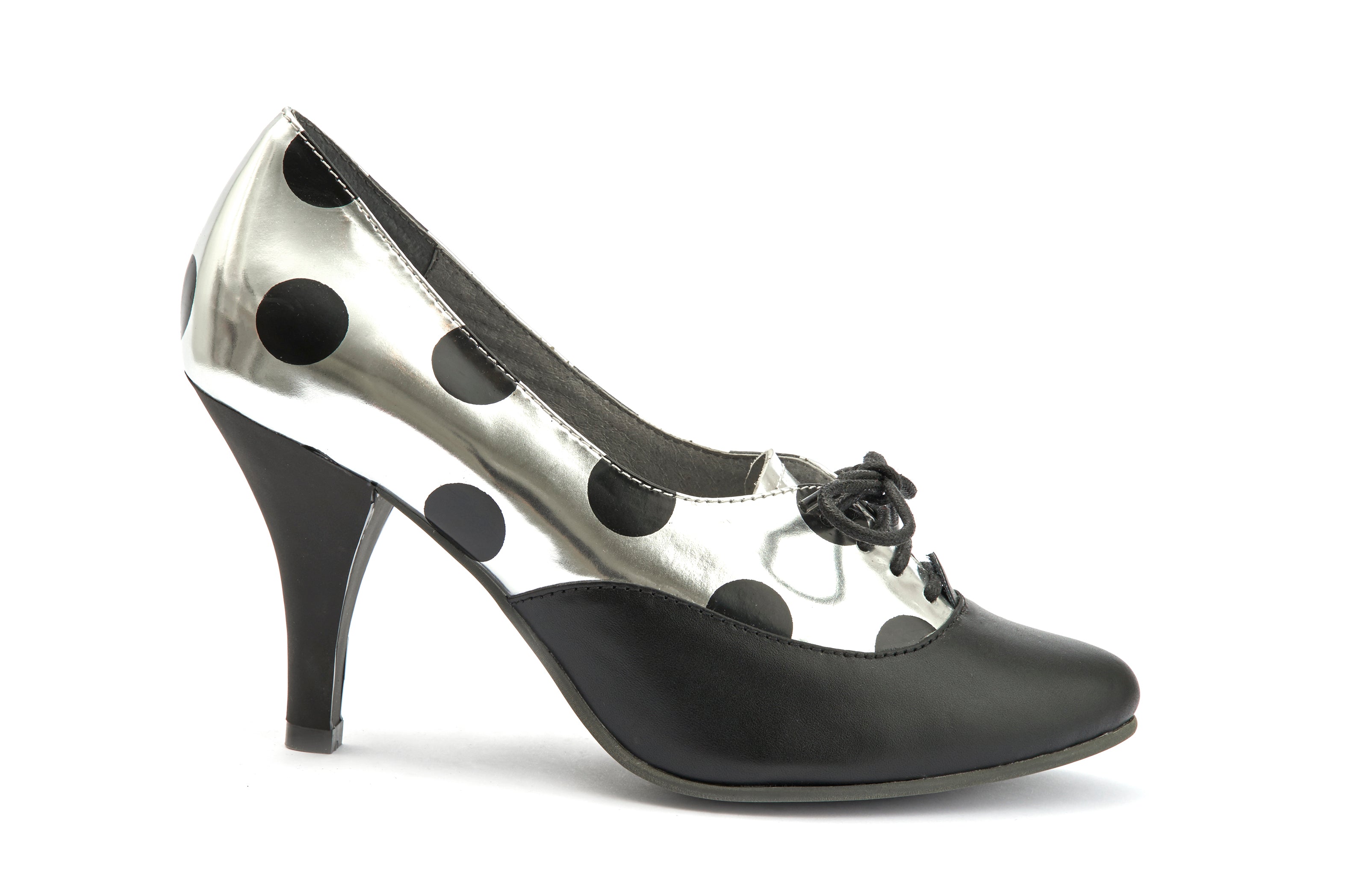 Pumps High Heels Stiletto Dots Silver - Lola Ramona - Bombus