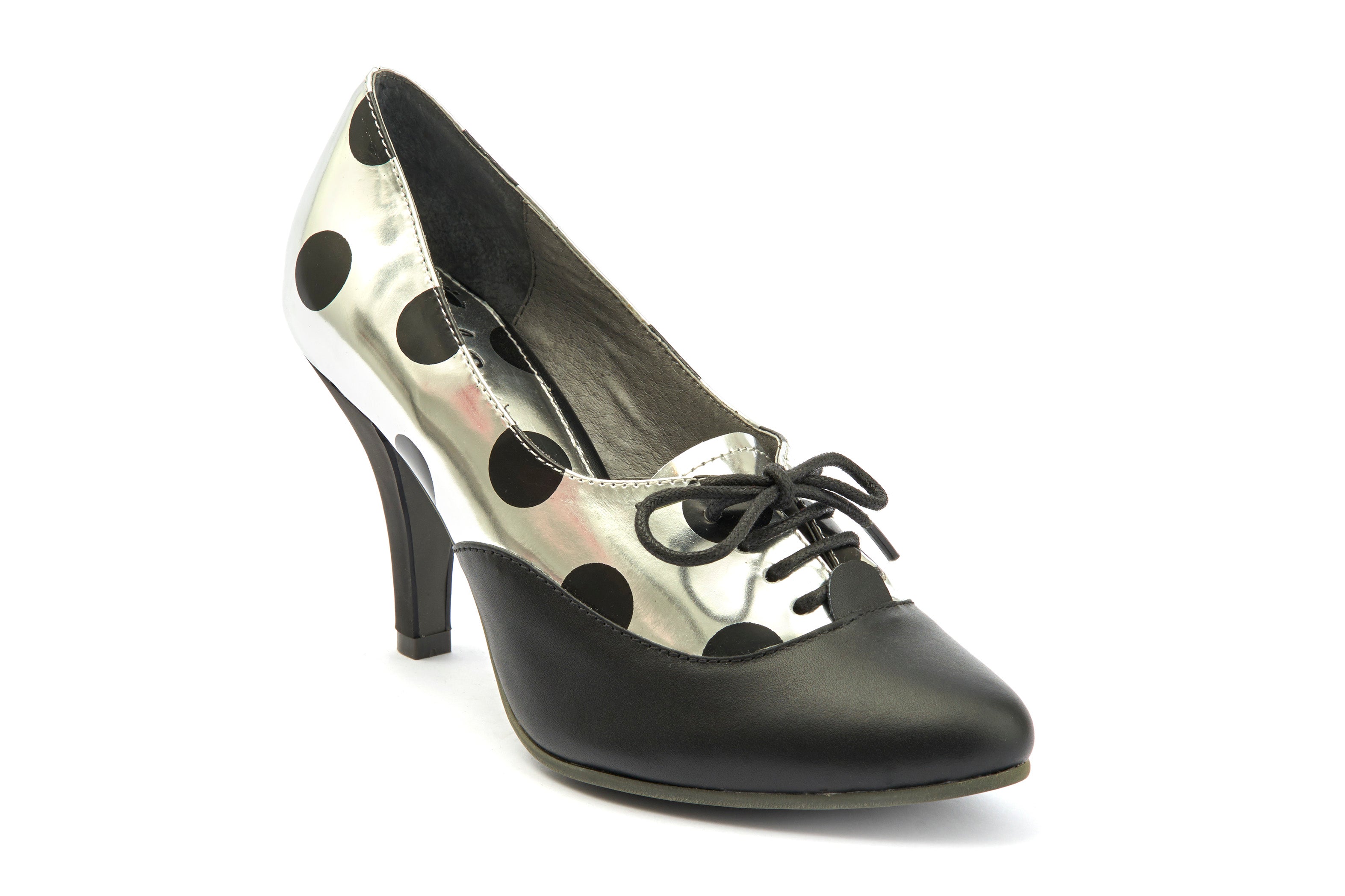 Pumps High Heels Stiletto Dots Silver - Lola Ramona - Bombus