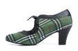 Pumps Casual Heels Ava Tartan Green Vegan - Lola Ramona - Bombus